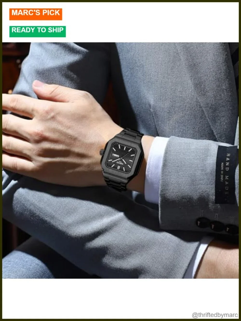 Men's Analog Quartz Stainless Steel Business Watch with Day and Date Display
